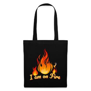 i am on fire feuer heiss spruch humor feuerwehr hot - Tote Bag - black - Front
