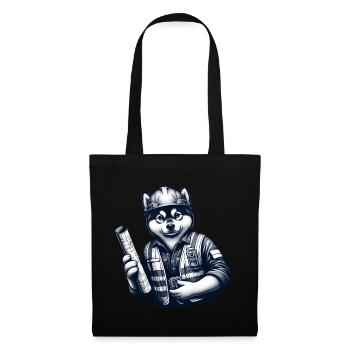 Cute Dog Construction Worker - Tote Bag - black - Front