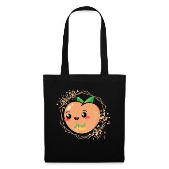 Pfirsich - Peach Please - Stoffbeutel - Schwarz - Vorne