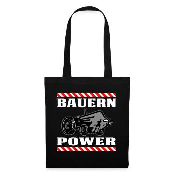 Bauern Power - Stoffbeutel - Schwarz - Vorne