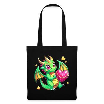 Dragon coloré - Sac en tissu - noir - Devant