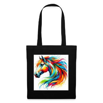 Cheval - Sac en tissu - noir - Devant