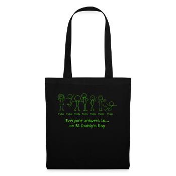 St Patrick's Day Paddy - Irish, Luck & a Shamrock - Tote Bag - black - Front
