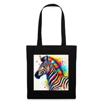 Zèbre - Sac en tissu - noir - Devant
