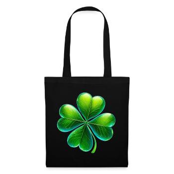 Trèfle à quatre feuilles - Sac en tissu - noir - Devant