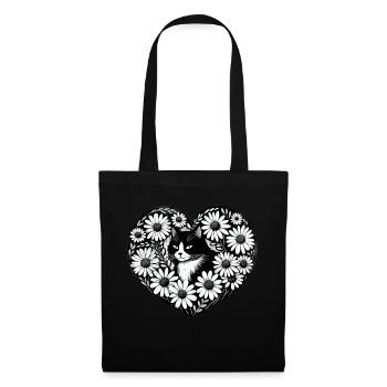 Tuxedo Cat Daisy - Sac en tissu - noir - Devant
