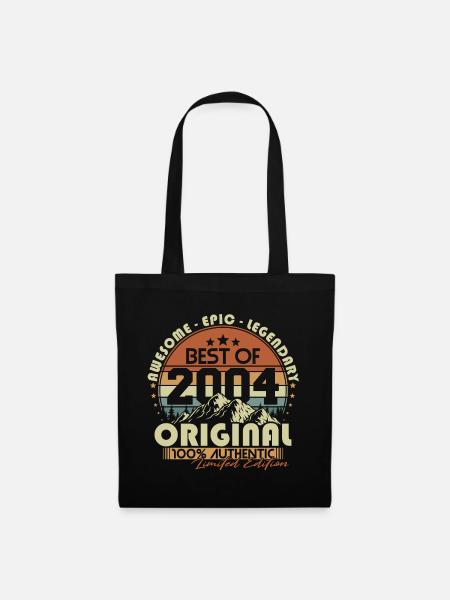 2004 Jahrgang Geburtstag Geschenk Vintage Retro - Stoffbeutel - Schwarz