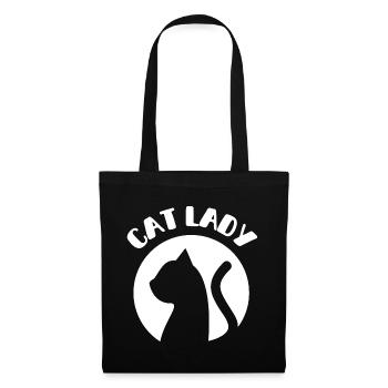 Cat Cats Lady Cats Mom Cartoon Fun Cute - Tote Bag - black - Front