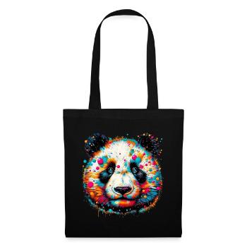 Panda - Stoffbeutel - Schwarz - Vorne