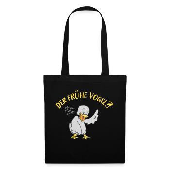 Der frühe Vogel?! - Stoffbeutel - Schwarz - Vorne