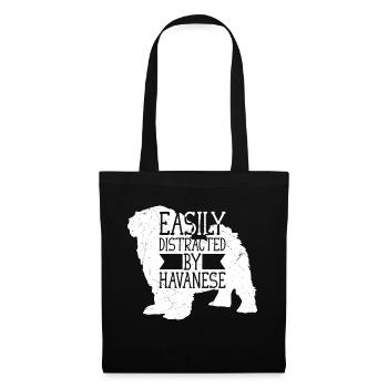 Easily Distracted By Havanese Havaneser Mom Dad Do - Stoffbeutel - Schwarz - Vorne