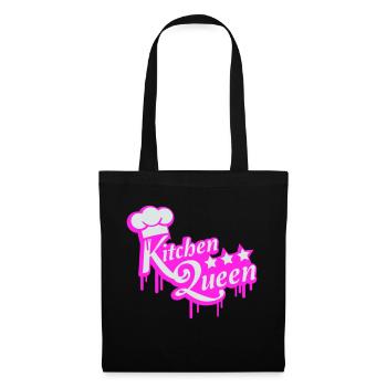 Kitchen Queen Logo Lettering Kitchen Queen Woman - Tote Bag - black - Front