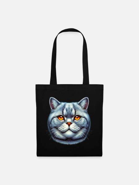 Britisch Kurzhaar Katze - Stoffbeutel - Schwarz