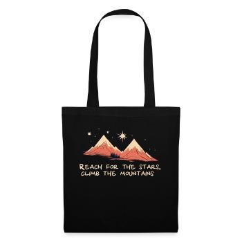Reach for the stars, climb the mountains Bergtour - Tote Bag - black - Front