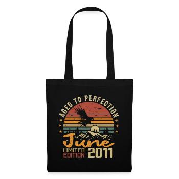 Vintage Juin 2011 Juin 2011 né en Juin 2011 Rétro - Sac en tissu - noir - Devant