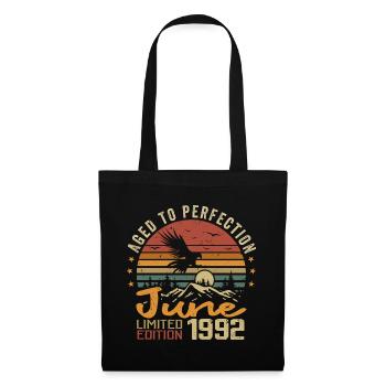 Vintage Juin 1992 Juin 1992 né en Juin 1992 Rétro - Sac en tissu - noir - Devant