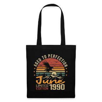 Vintage Juin 1990 Juin 1990 né en Juin 1990 Rétro - Sac en tissu - noir - Devant