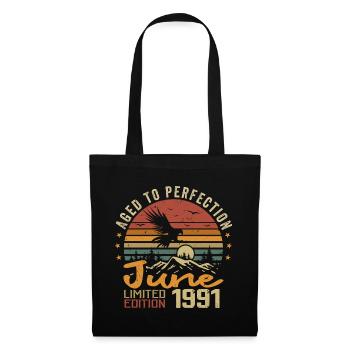 Vintage Juin 1991 Juin 1991 né en Juin 1991 Rétro - Sac en tissu - noir - Devant