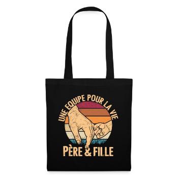 Dad Santa Claus Gift Santa and Daughter - Tote Bag - black - Front