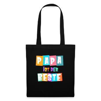 Papa ist der Beste! - Stoffbeutel - Schwarz - Vorne