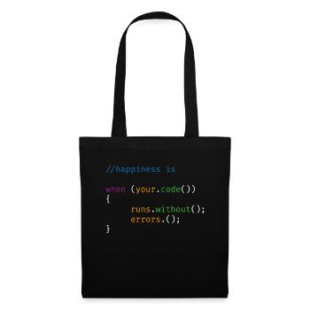 Happiness Code - Stoffbeutel - Schwarz - Vorne