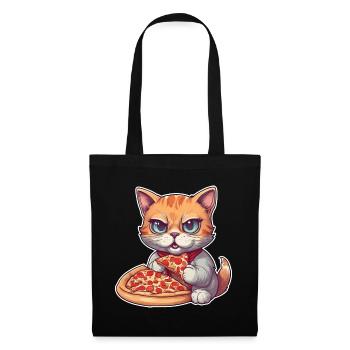 Le chat adore la pizza - Sac en tissu - noir - Devant