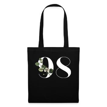 Number 98 Green Floral - 98th Floral Birthday - Tote Bag - black - Front