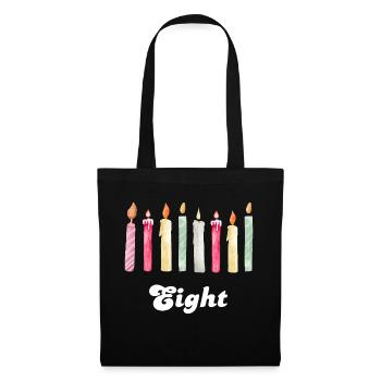 8th Anniversary Candle - Tote Bag - black - Front