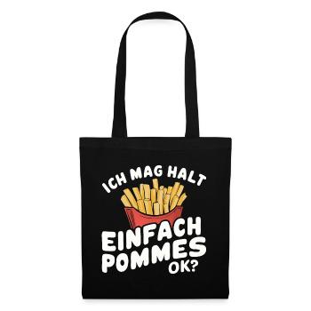 Français frites, frites, restauration rapide - Sac en tissu - noir - Devant