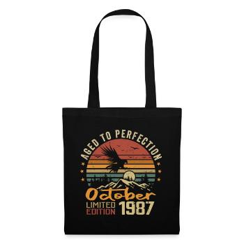 Vintage October 1987 - Retro October 1987 Gift - Tote Bag - black - Front