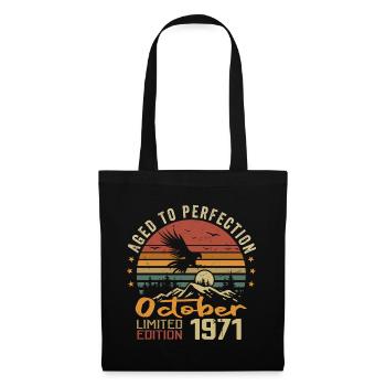 Vintage Octobre 1971 - Cadeau Rétro Octobre 1971 - Sac en tissu - noir - Devant