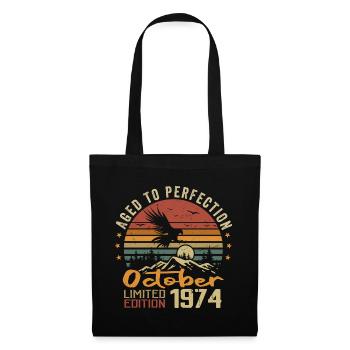 Vintage October 1974 - October 1974 Retro Gift - Tote Bag - black - Front
