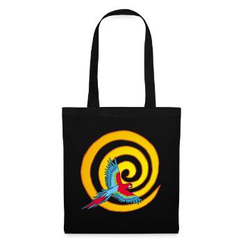 L'oiseau et le soleil - Sac en tissu - noir - Devant
