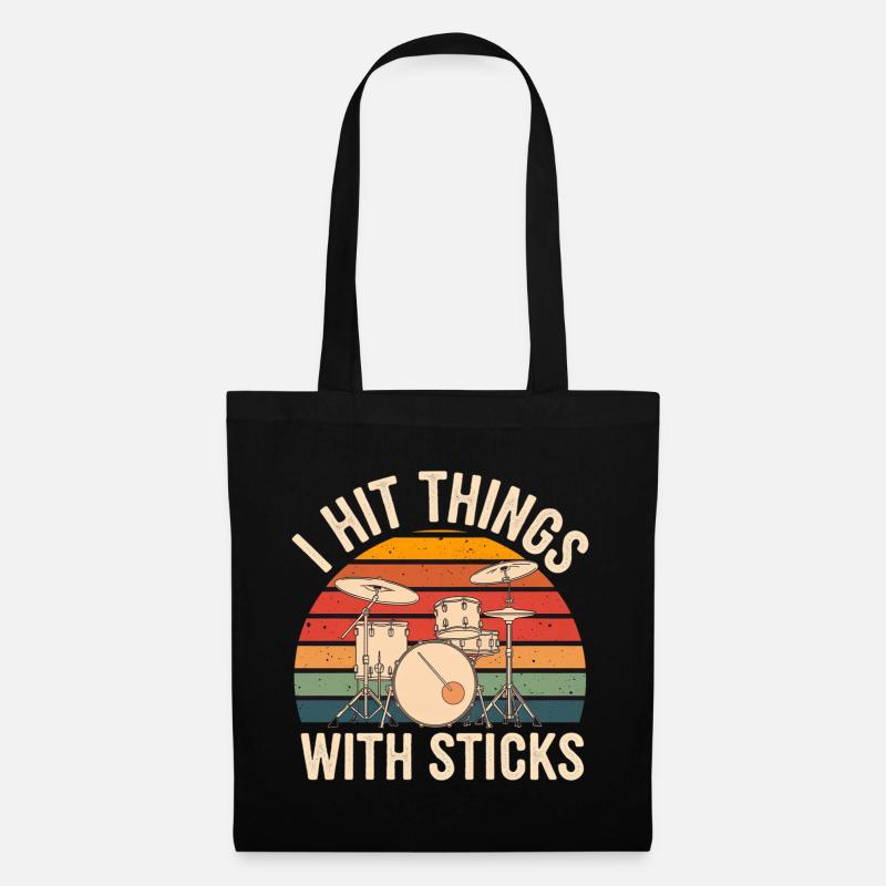 I Hit Things With Sticks 22 - Stoffbeutel - Schwarz