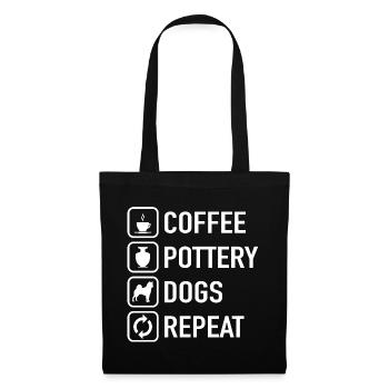 Café Poterie Chiens Argile Céramique Artisanale Artiste - Sac en tissu - noir - Devant