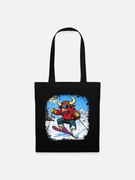 Ski Stier - Stoffbeutel - Schwarz