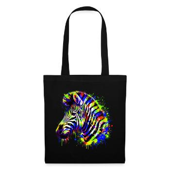 Zèbre - Sac en tissu - noir - Devant