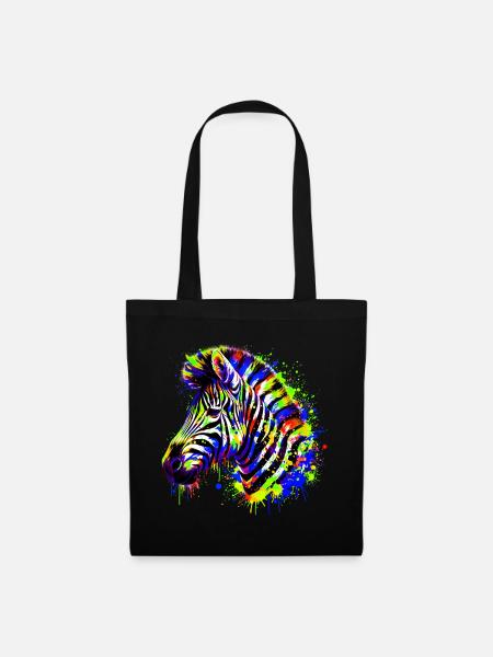 Zebra - Stoffbeutel - Schwarz