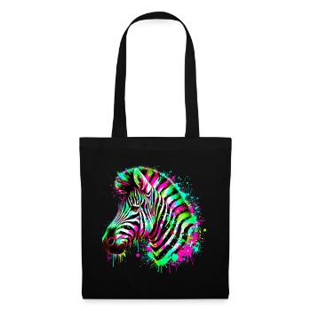 Zebra - Stoffbeutel - Schwarz - Vorne