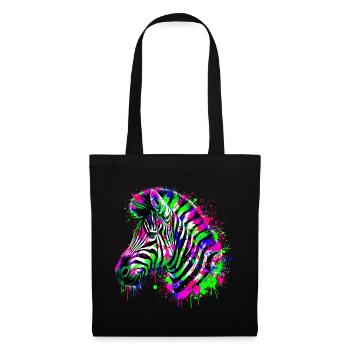 Zebra - Stoffbeutel - Schwarz - Vorne