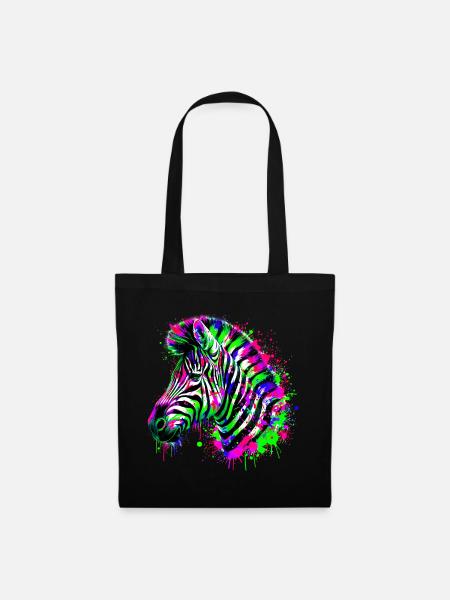 Zebra - Stoffbeutel - Schwarz