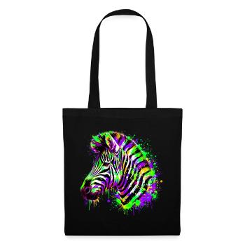 Zèbre - Sac en tissu - noir - Devant