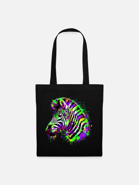 Zebra - Stoffbeutel - Schwarz