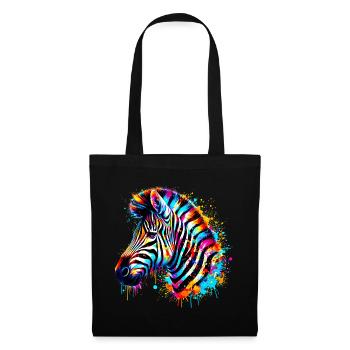 Zebra - Stoffbeutel - Schwarz - Vorne