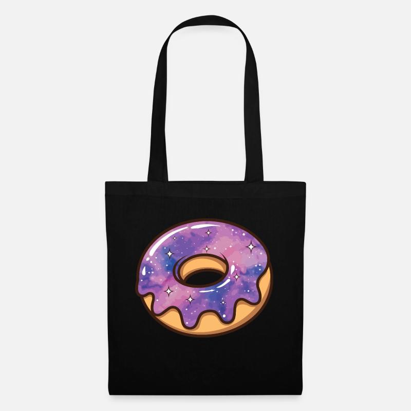 Kosmische Galaxie Donut - Stoffbeutel - Schwarz