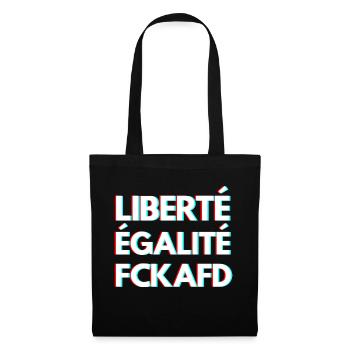 FCKAFD – Freiheit, Gleichheit, Solidarität - Stoffbeutel - Schwarz - Vorne
