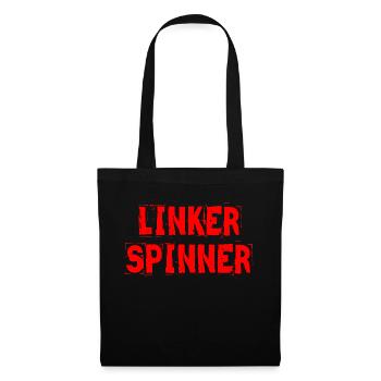Linker Spinner - alle Tassen im Schrank - Stoffbeutel - Schwarz - Vorne