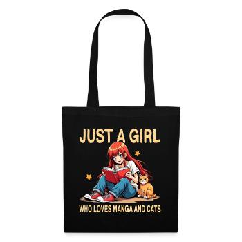 Juste une fille qui aime les mangas et les chats - Sac en tissu - noir - Devant