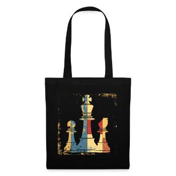 Chess Queen and King Graphic - Tote Bag - black - Front