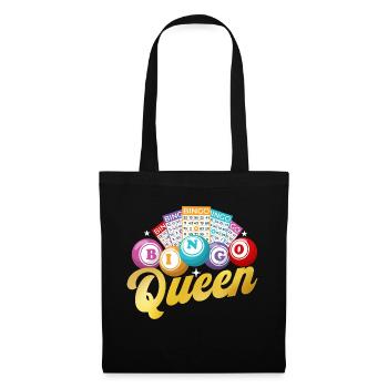 Bingo Queen - Lustiges Geschenk für Bingospieler - Stoffbeutel - Schwarz - Vorne